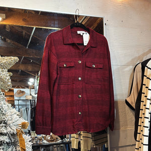 Burgundy Plaid Shacket