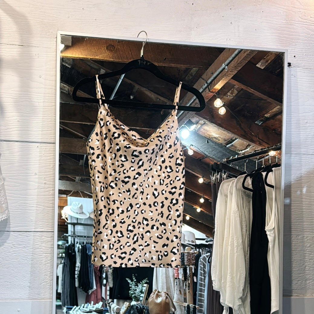 Leopard Satin Tank