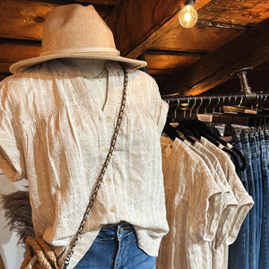 Eyelet&Stripe Blouse