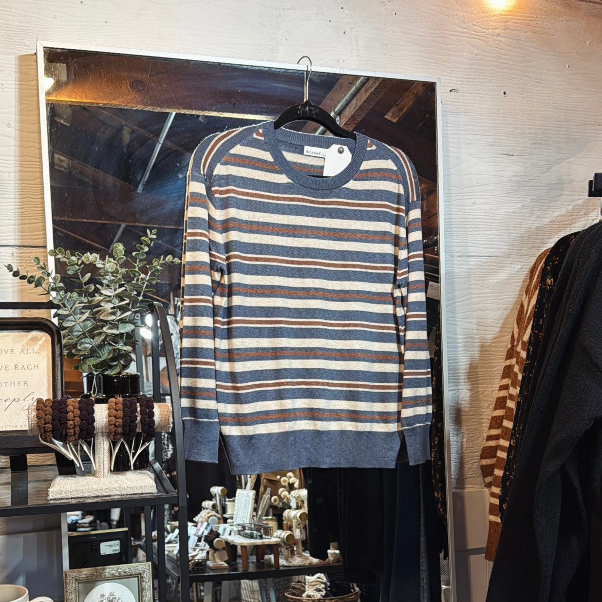 Slate/Rust Striped Sweater
