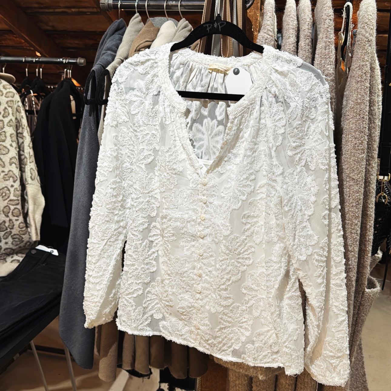 Floral Jacquard Blouse