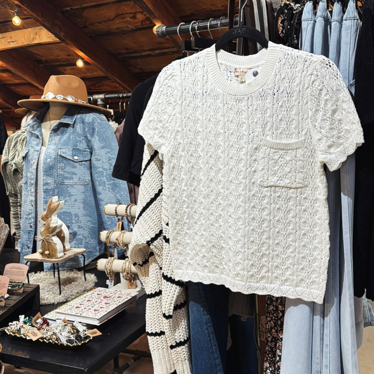 Crochet SS Pocket Tee