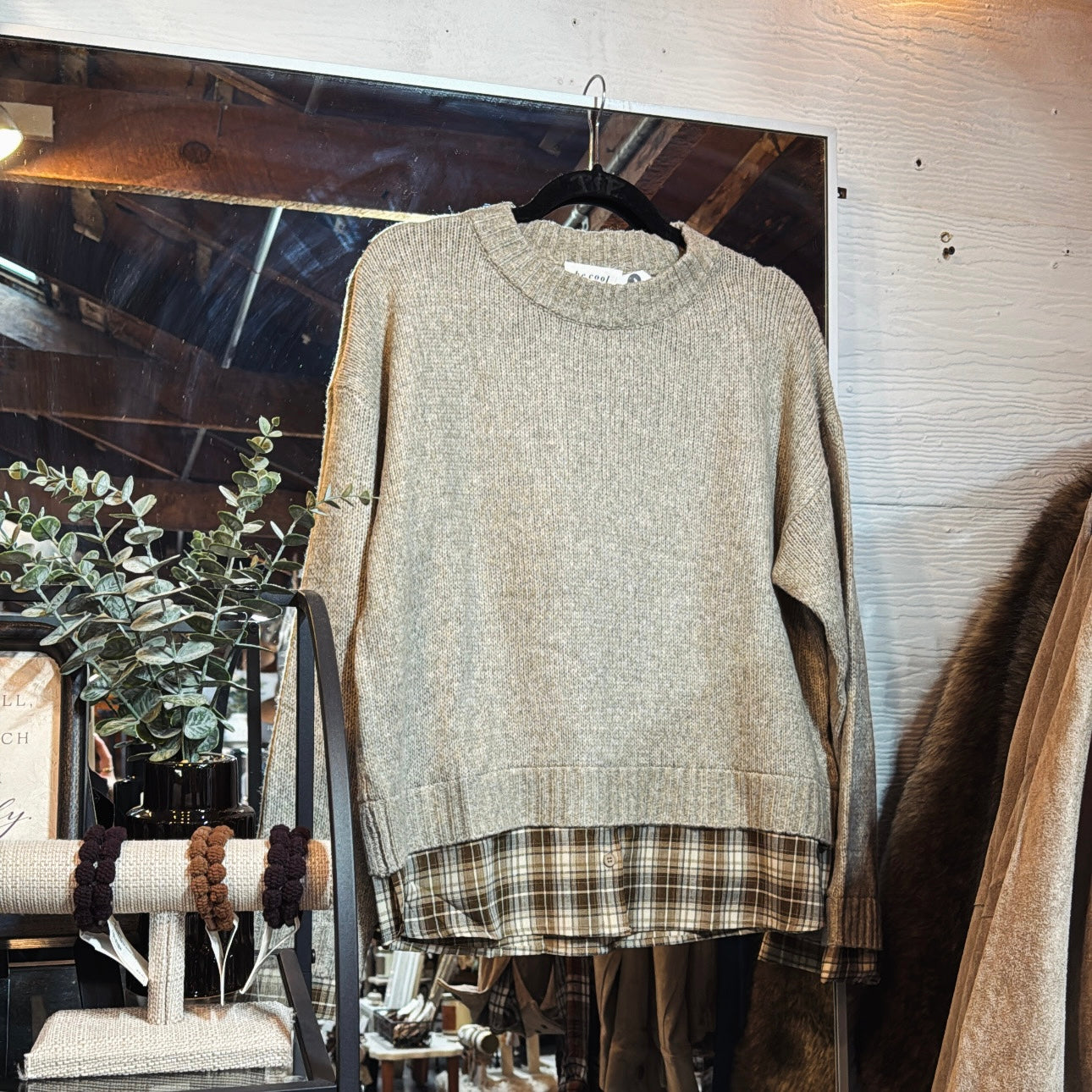 Plaid Layered Sweater