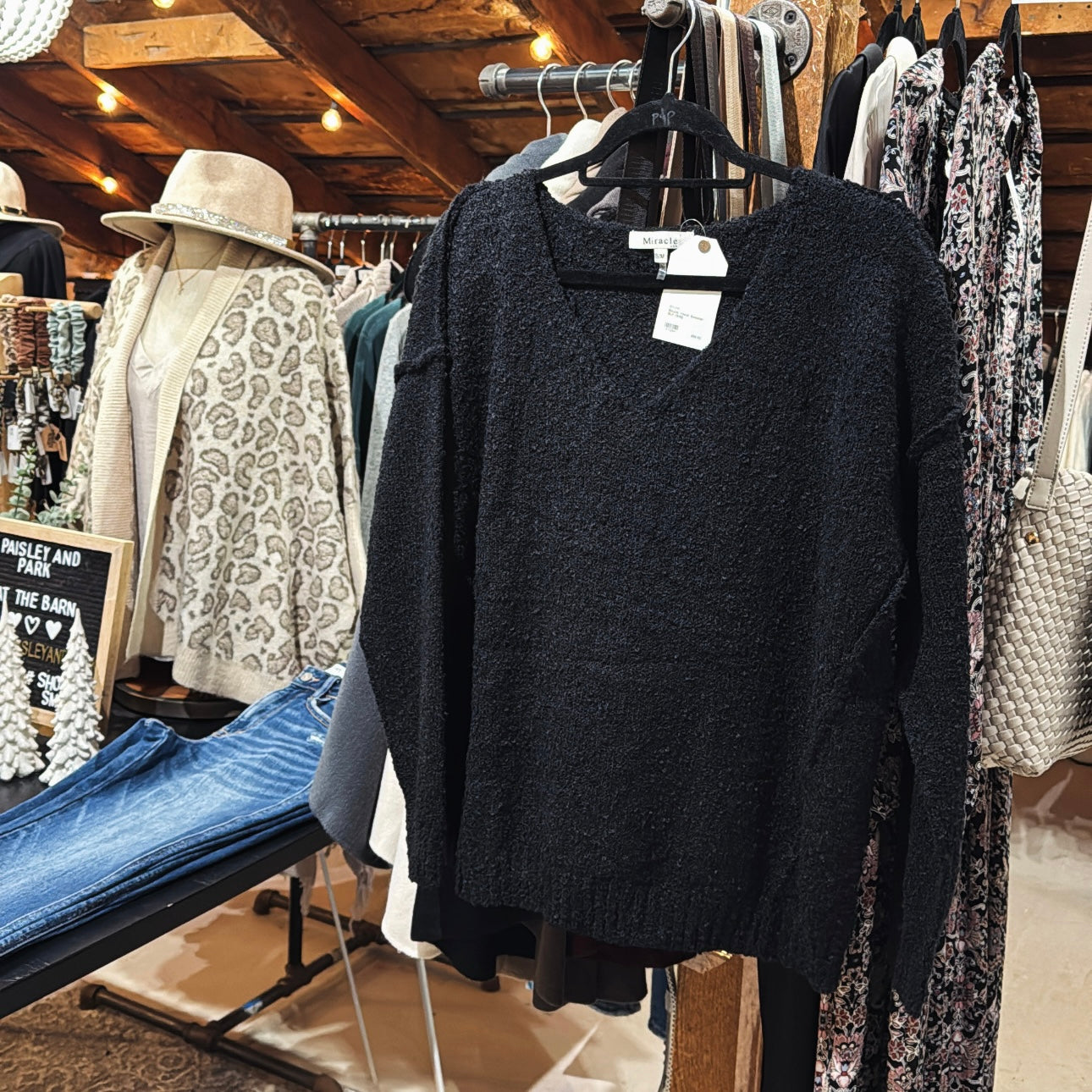 Boucle Vneck Sweater