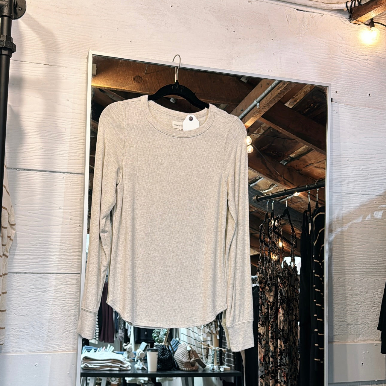 Stacy LS Top - Sand Heather