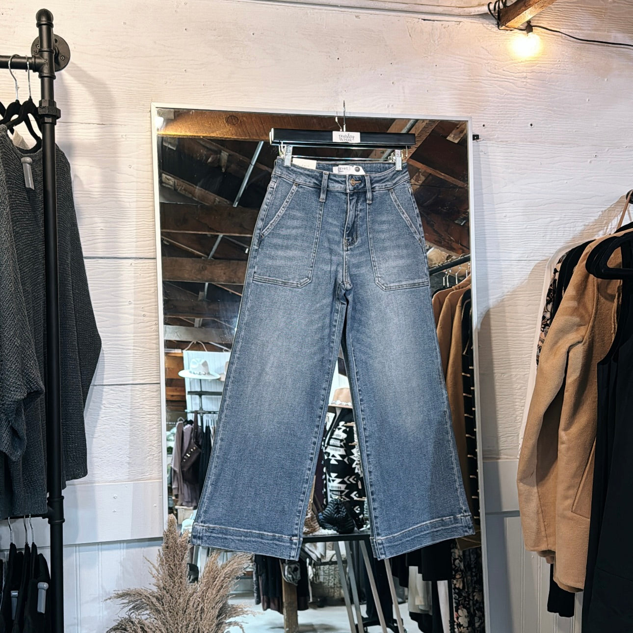 HR Wideleg Crop Utility Jeans