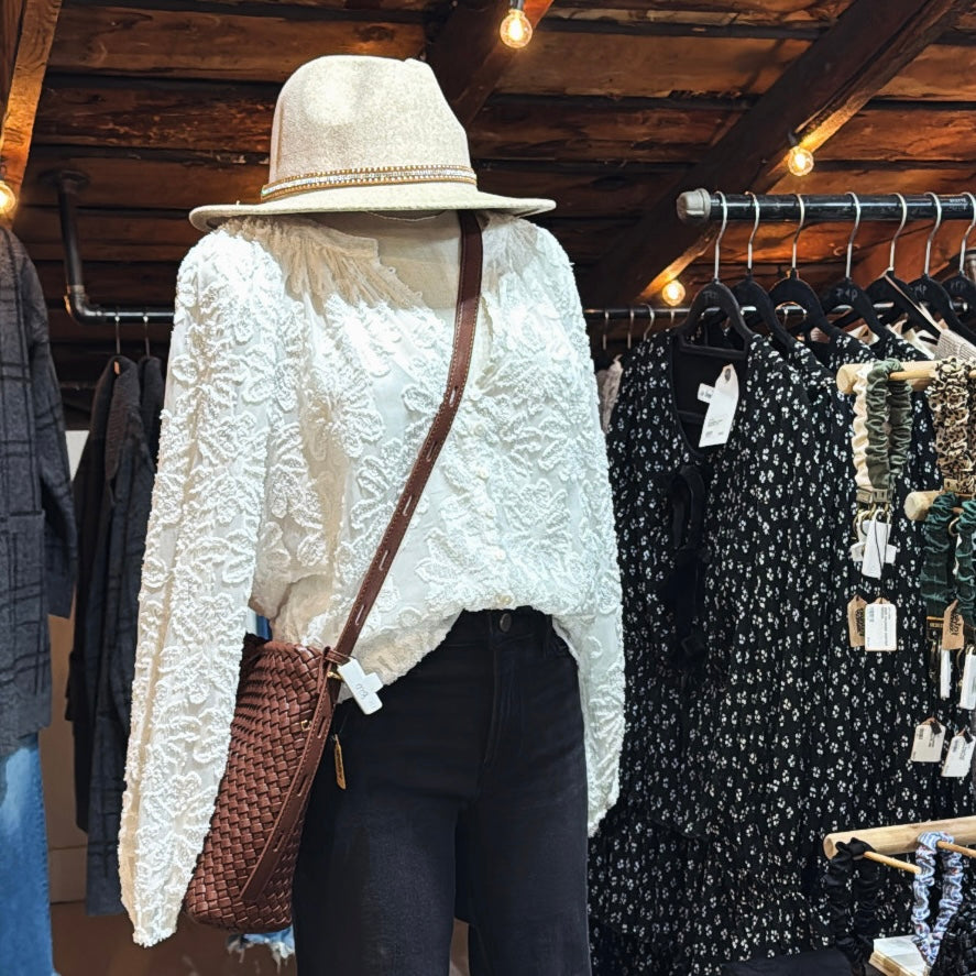 Floral Jacquard Blouse