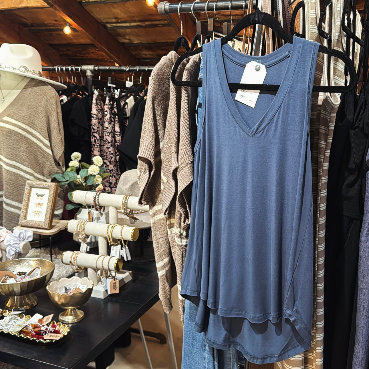 Dreamy Vneck Tank - Blue