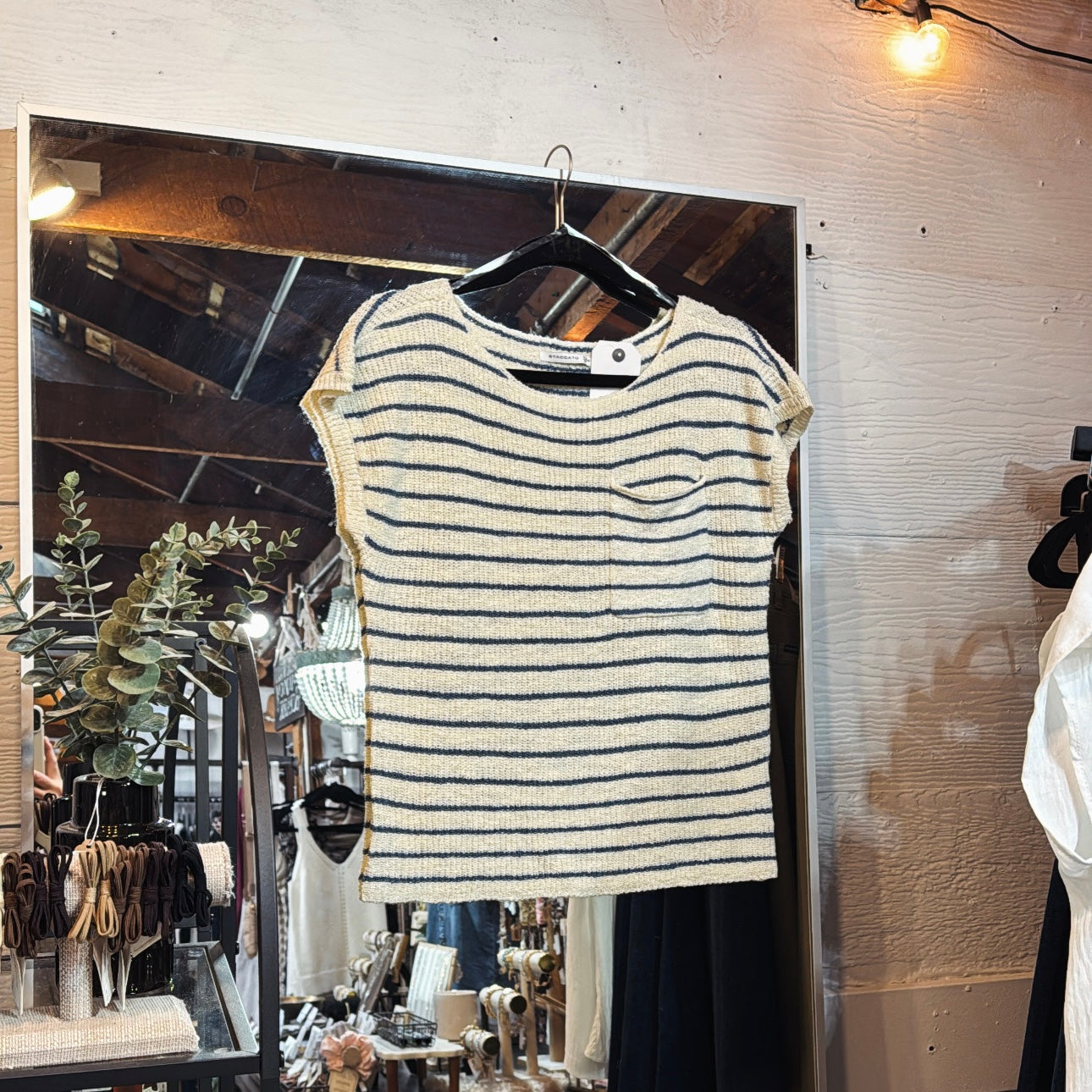 Stripe&Pocket SS Top - Blue