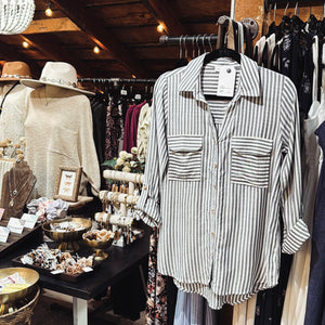 TwoPocket Striped Buttonup
