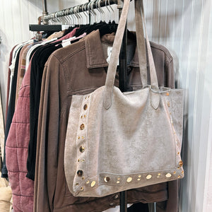 Studded FauxSuede Tote