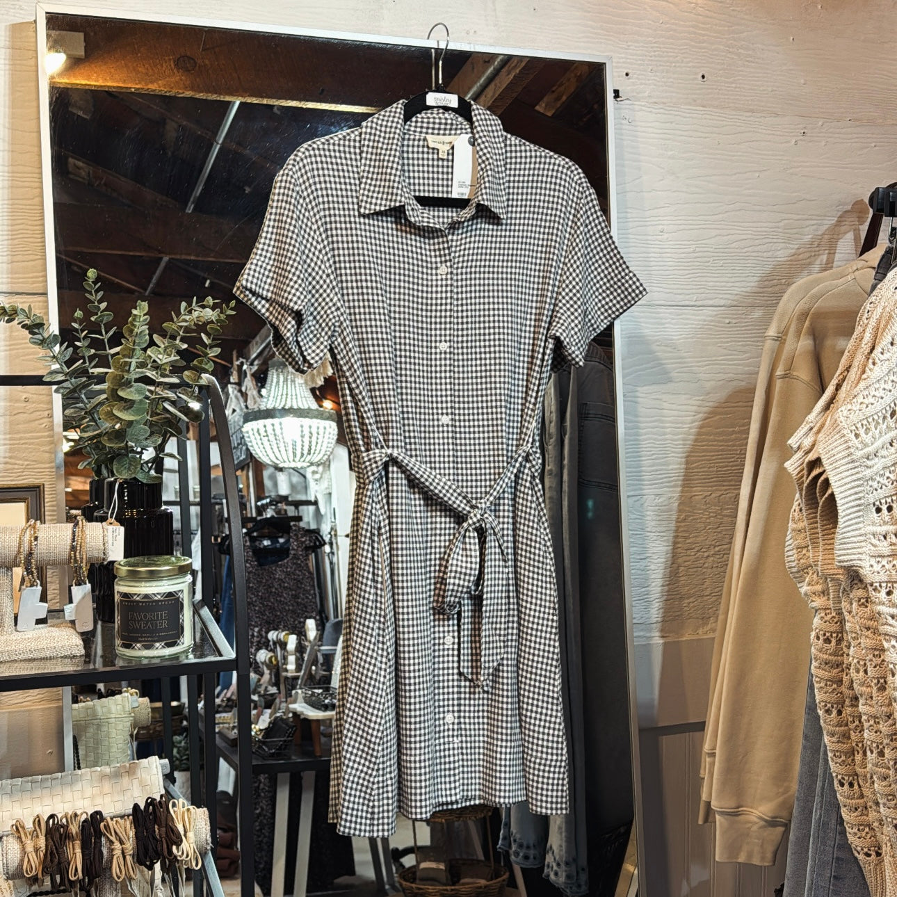 Charcoal Gingham Dress