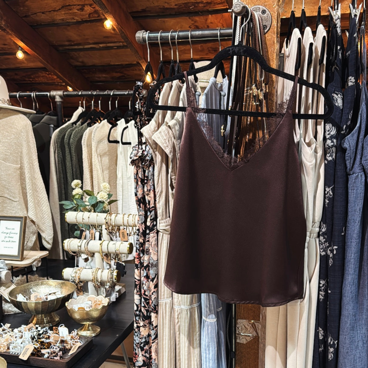 Reversible Lace Cami - Espresso