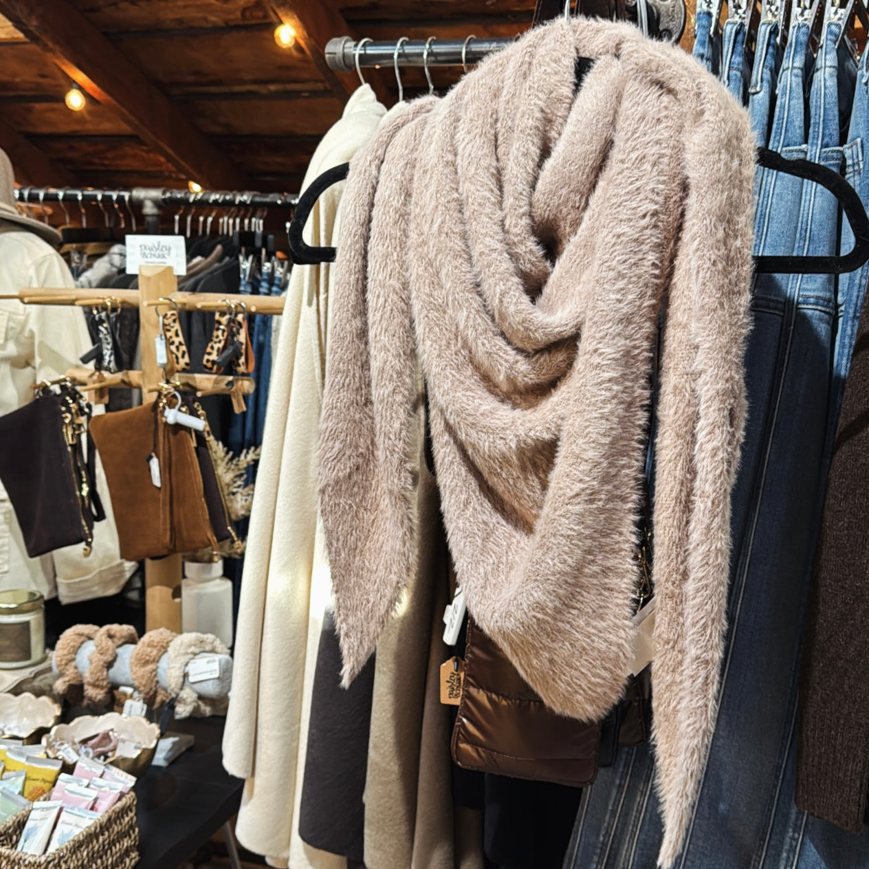 FauxFur Triangle Scarf