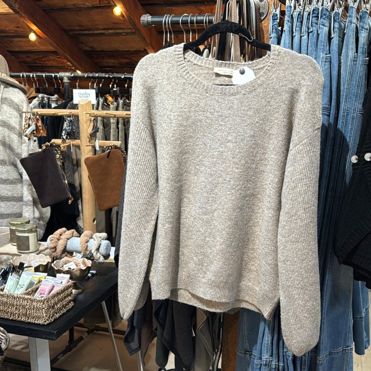 RibbedSlv Sweater
