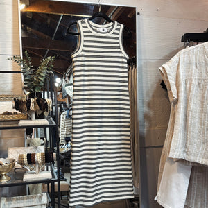 ButtonBack Striped Dress