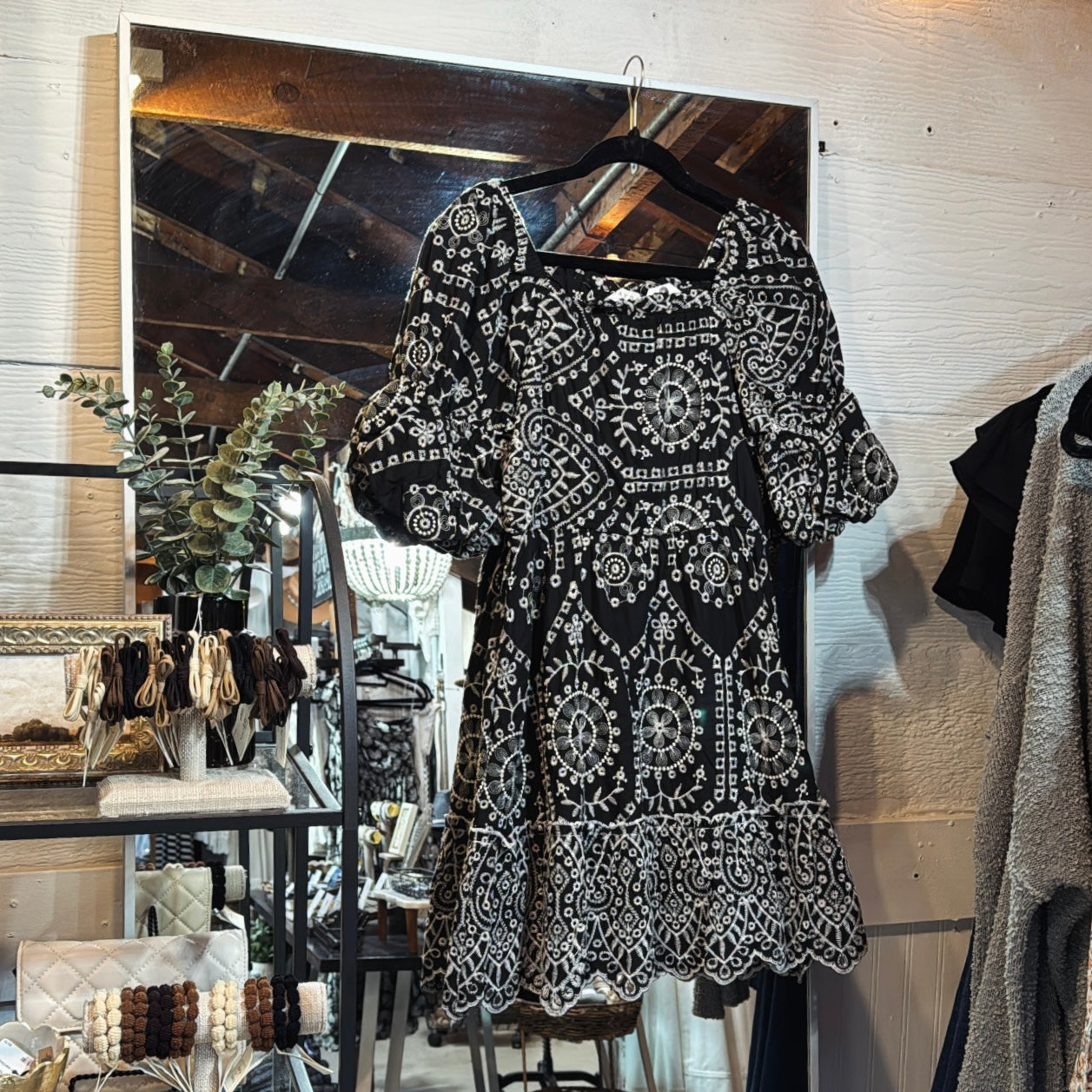 Black&White Embroidered Dress