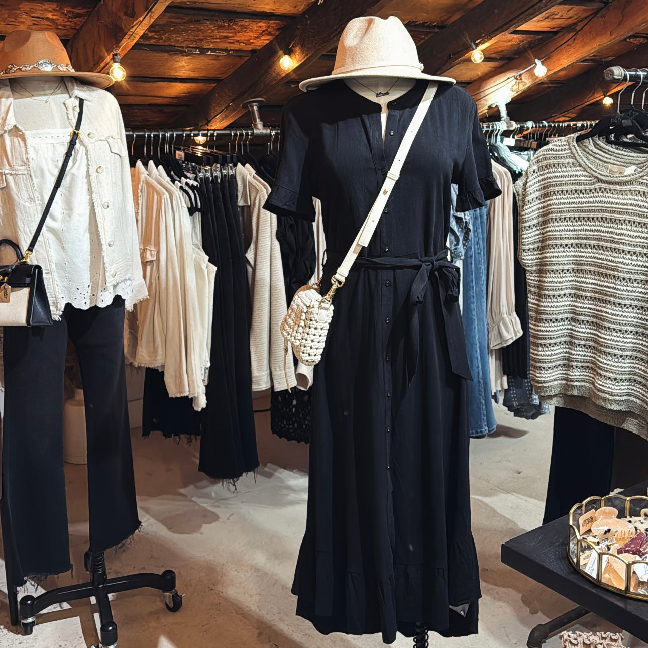 LinenBlend Ruffle Dress