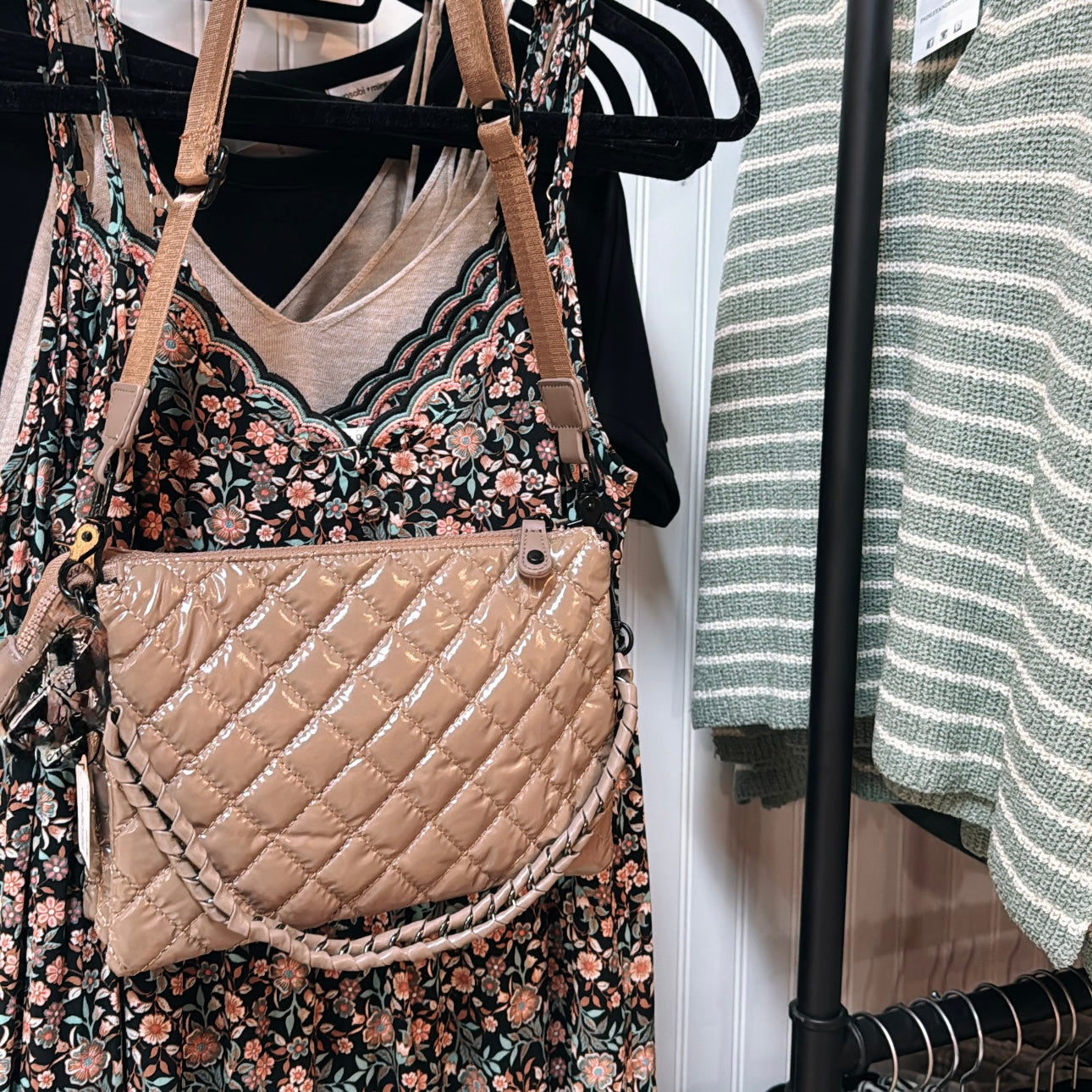 Patent Quilted Crossbody