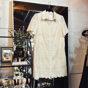 Eyelet & Lace Shirt Dress