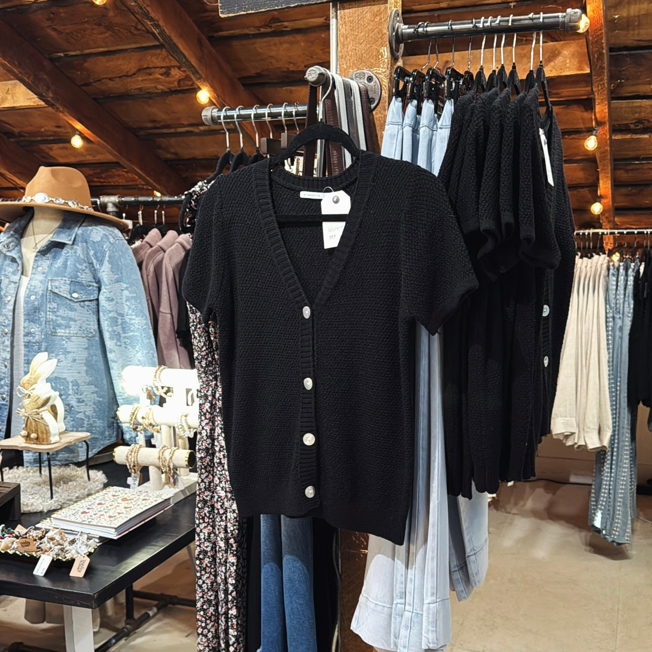 Waffle Textured SS Cardigan