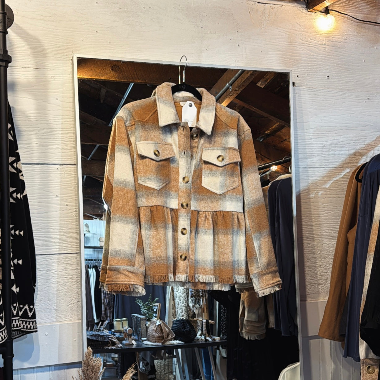 Peplum&Plaid Jacket
