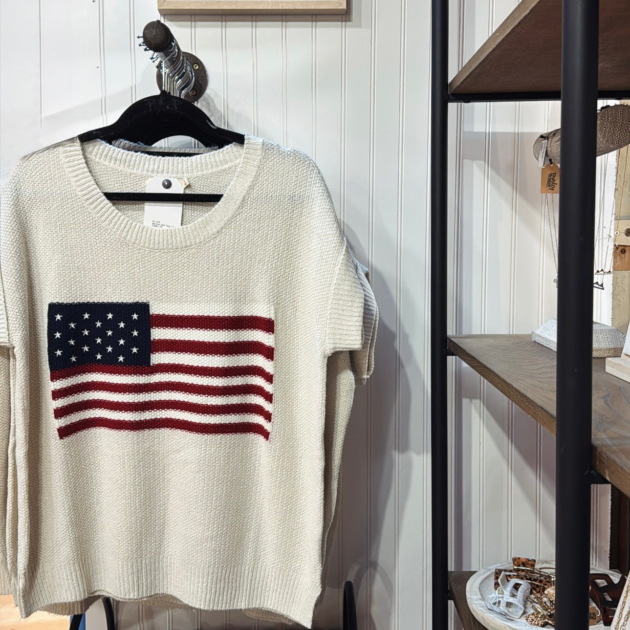 SS Knit USA Flag Top