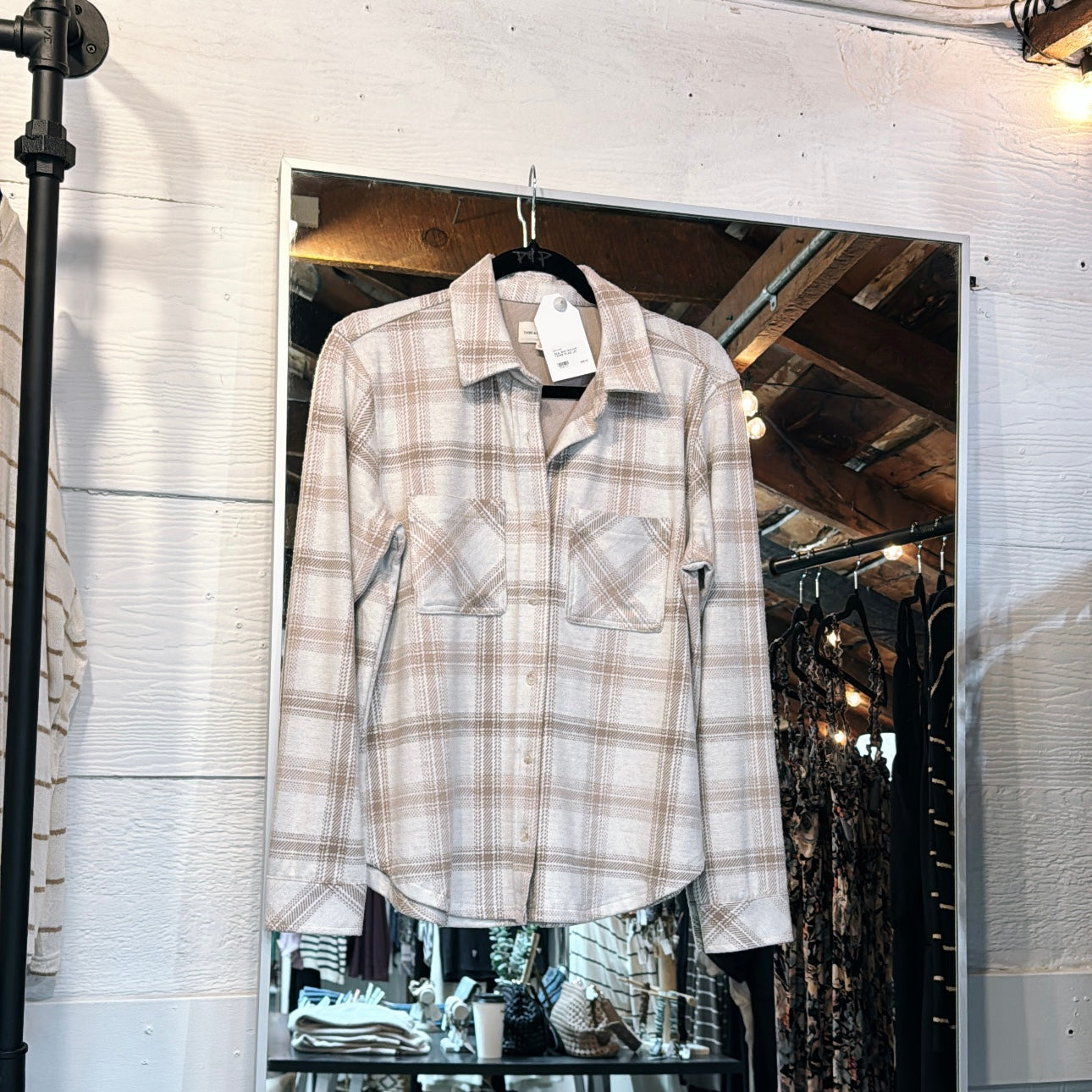 Saja Flannel - Taupe Plaid