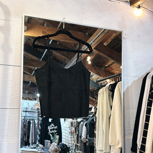 Faux Suede V-Neck Tank