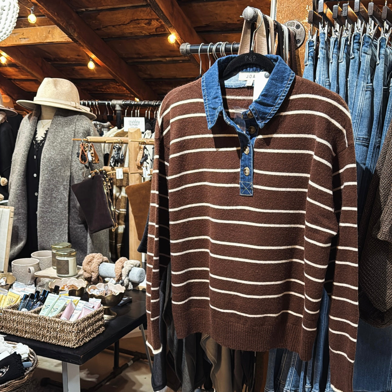DenimCollar Stripe Sweater
