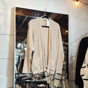 Boucle Pocket Cardigan - Natural