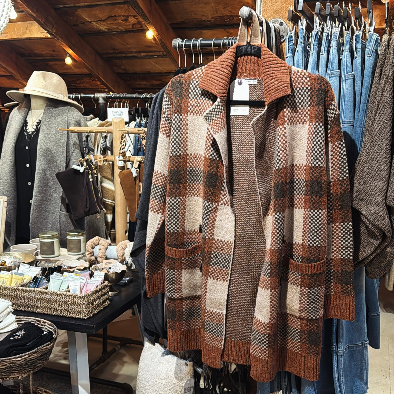 Plaid Copper Cardigan