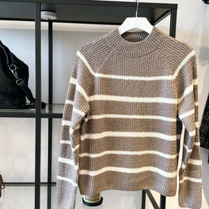 Mockneck Stripe Pullover