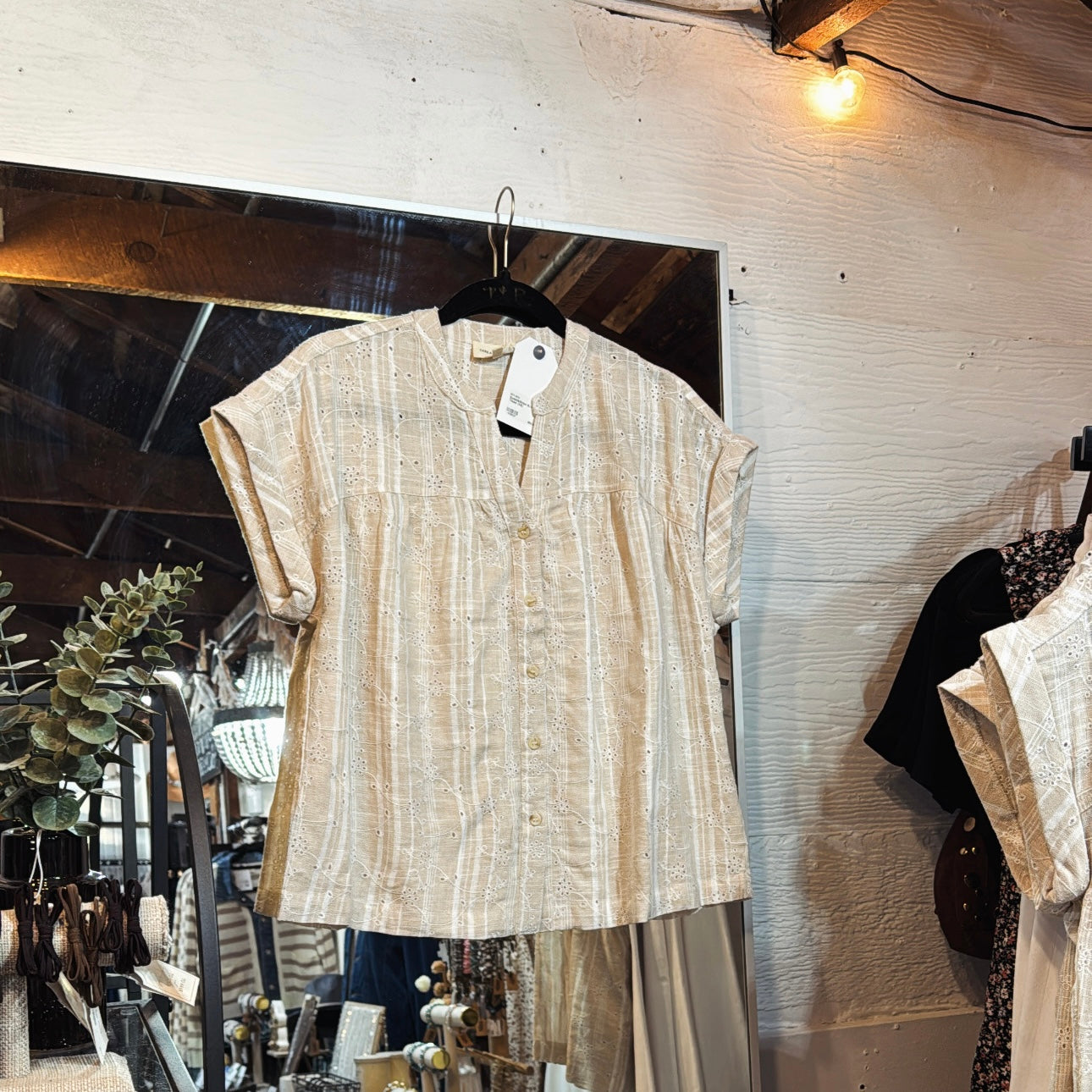 Eyelet&Stripe Blouse