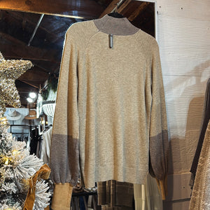 Colorblock Mockneck Sweater