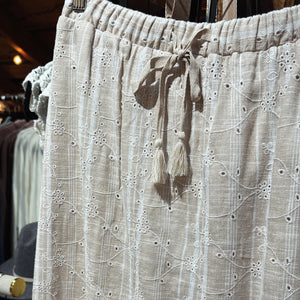 Eyelet&Stripe Skirt