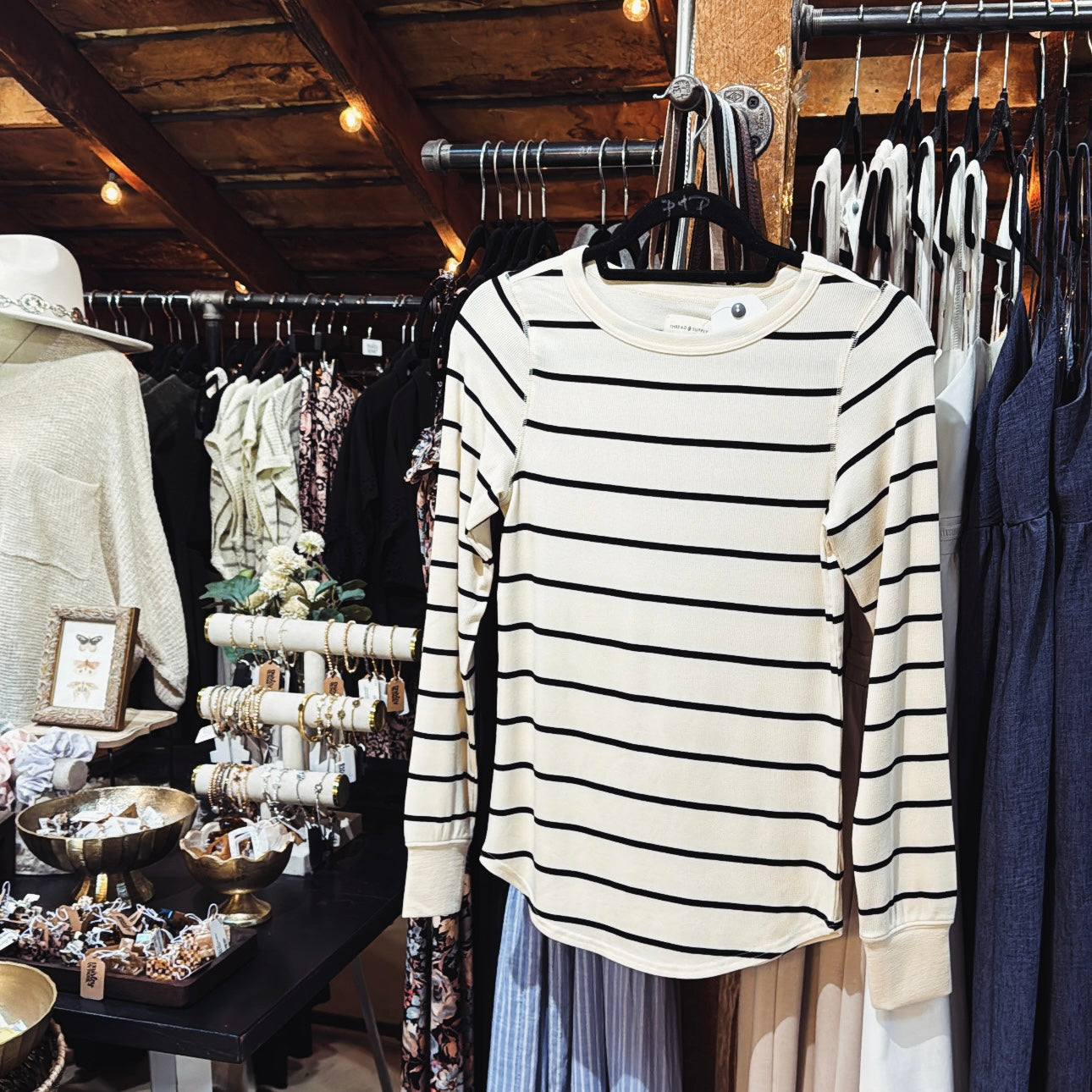 Stacy Top - Black/White Stripe