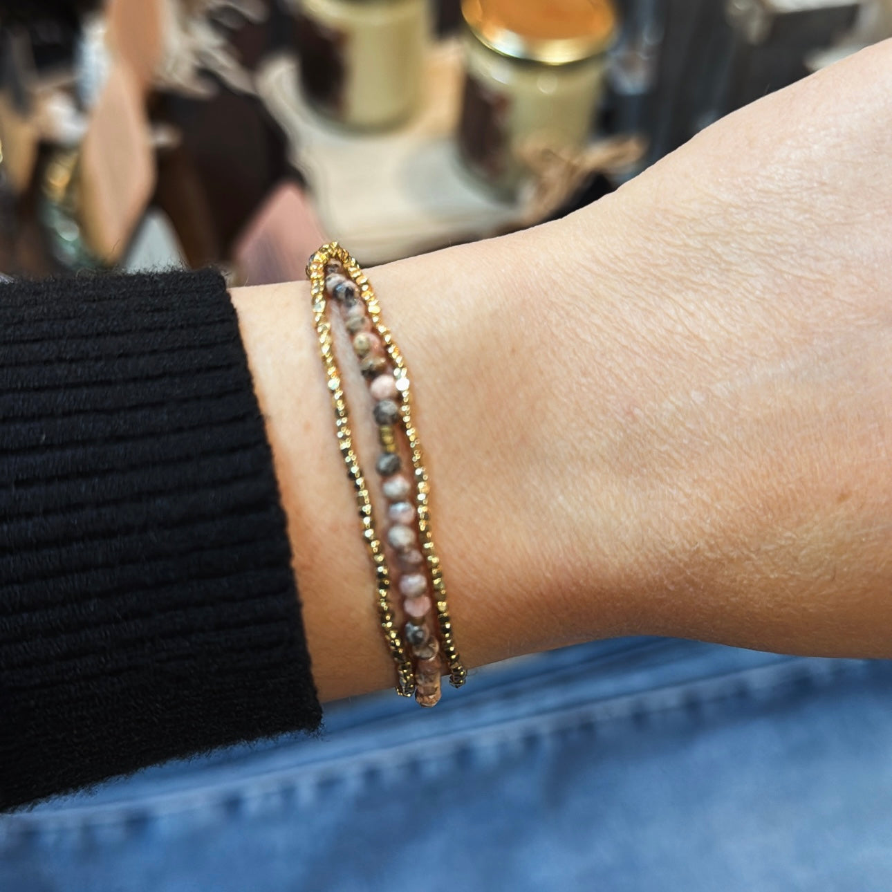 Delicate Stone Wrap Bracelet