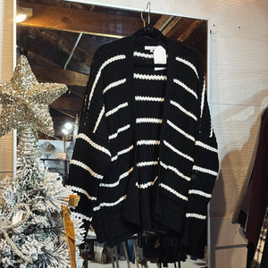 Striped Chenille Cardigan