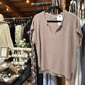 SplitNeck SS Sweater