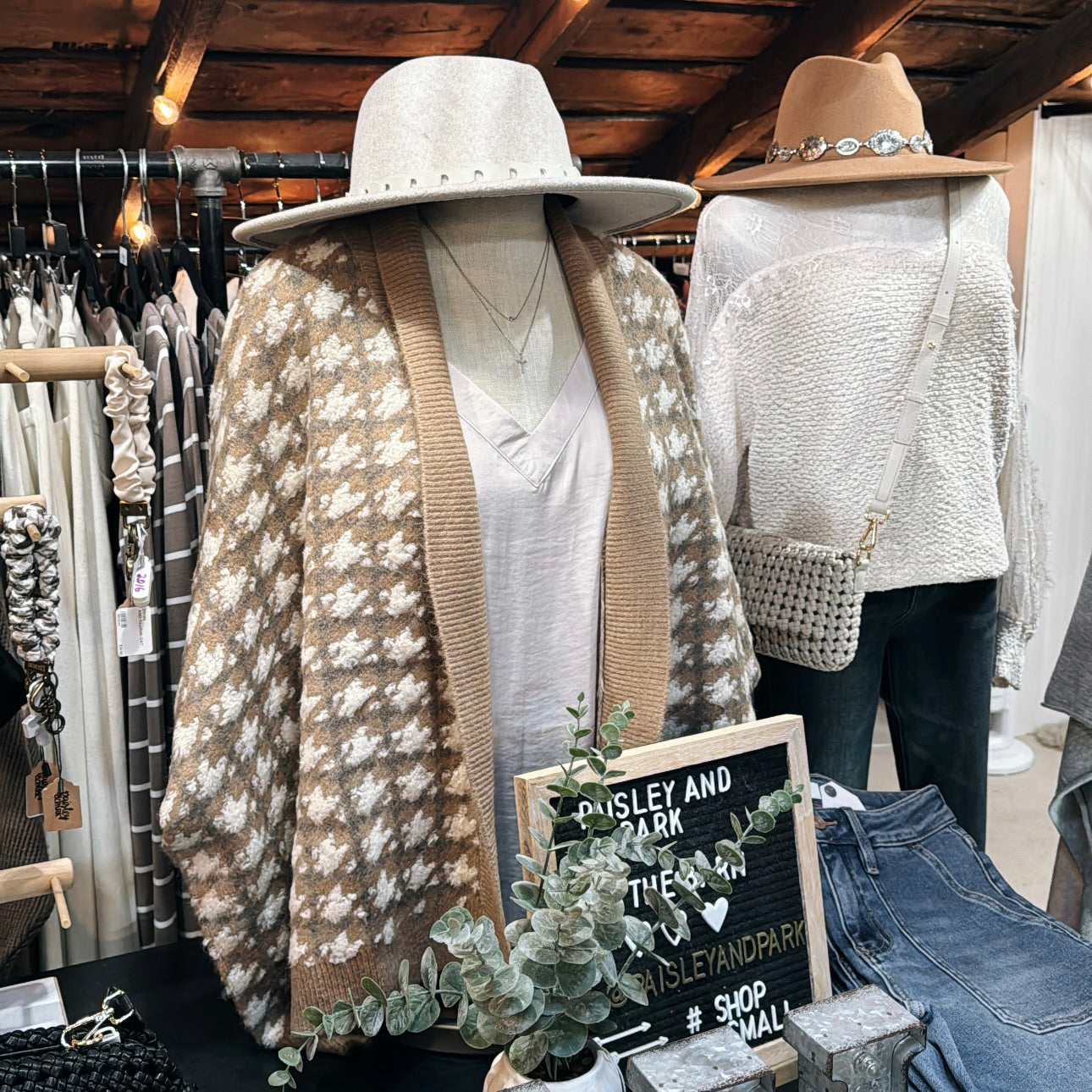 Houndstooth CapeCardigan