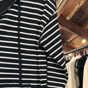 Striped Hoodie Cardigan