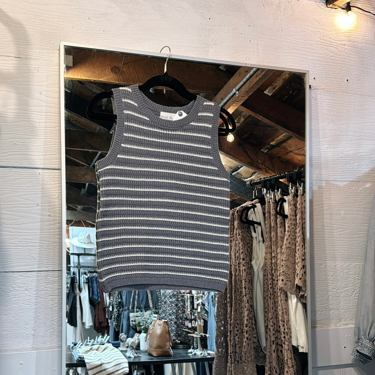 SteelBlue Stripe Knit Tank