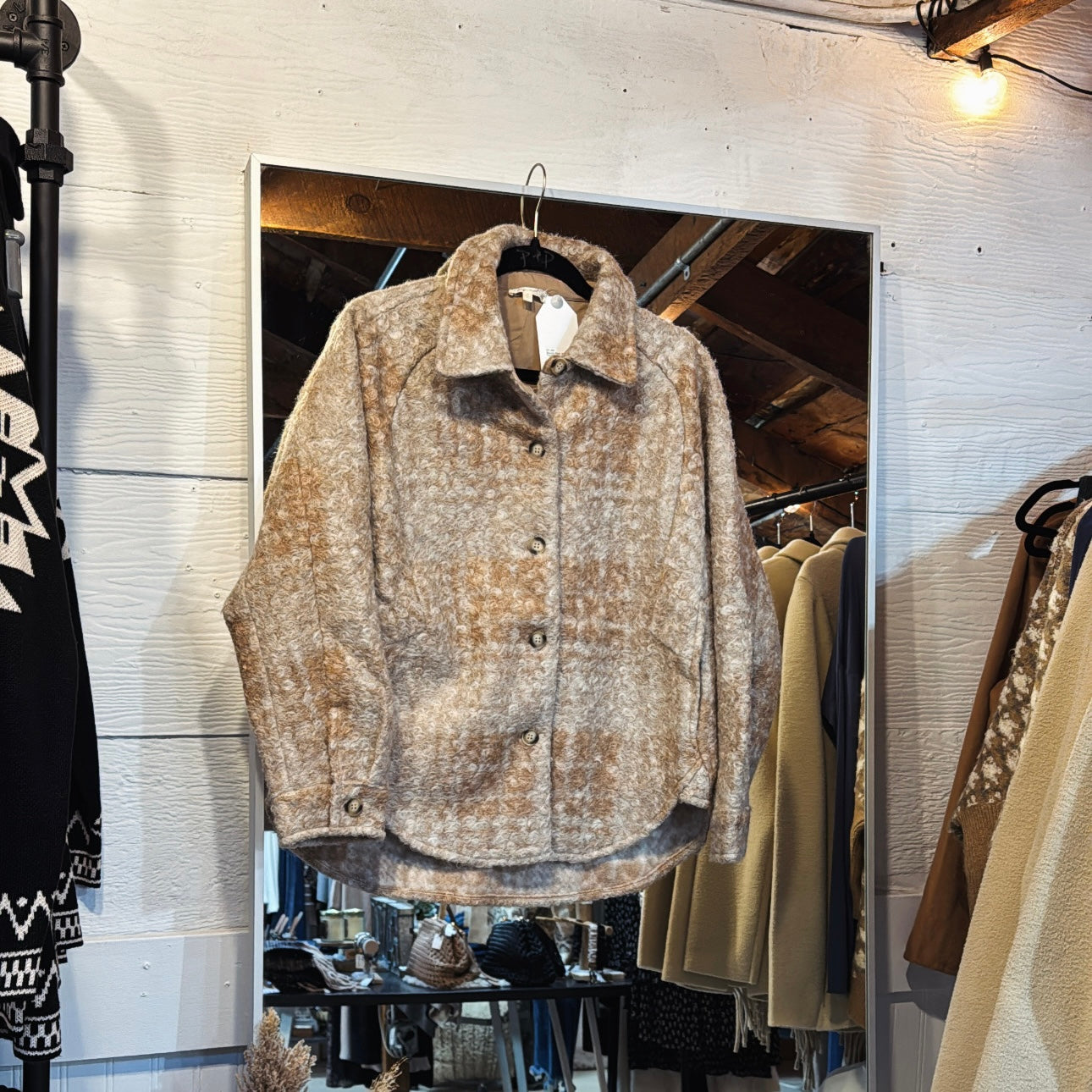 Boucle Plaid Shacket