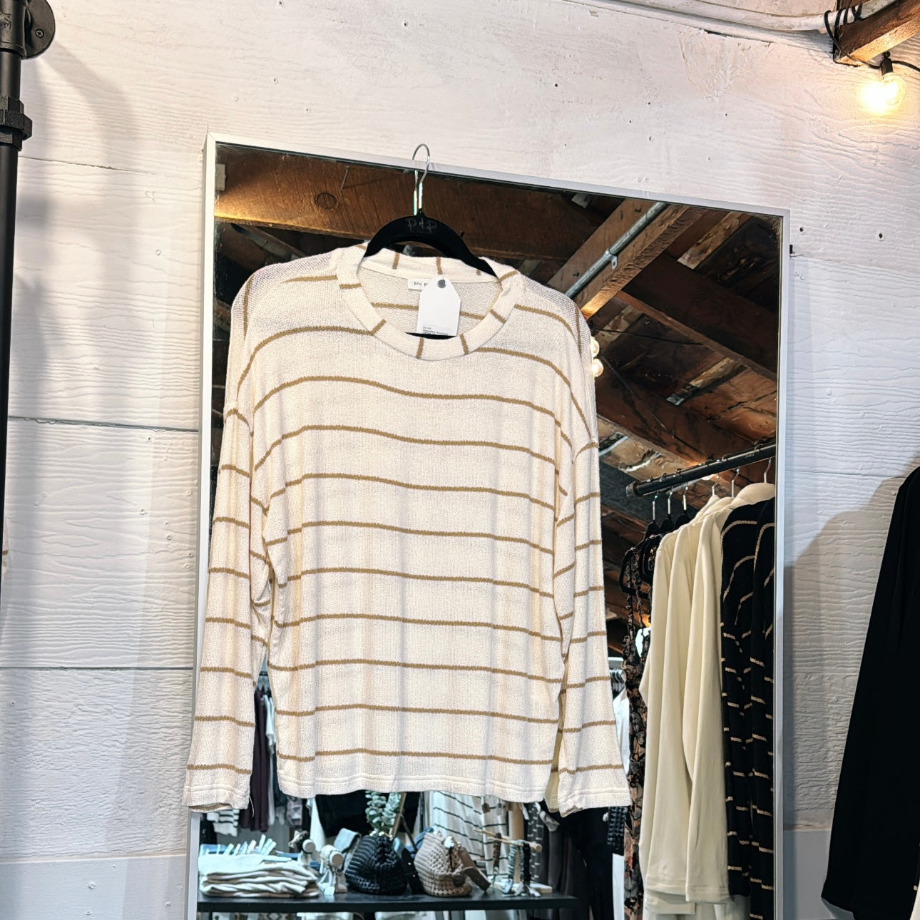 Striped Slub Roundneck Sweater