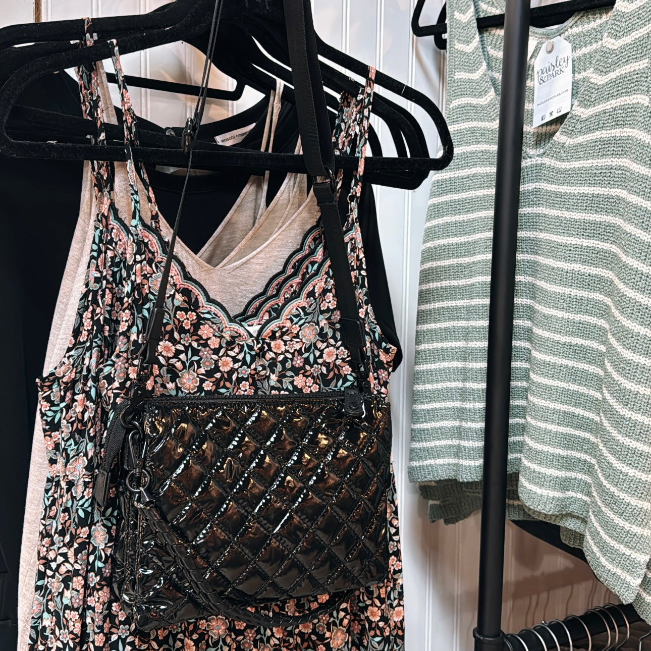 Patent Quilted Crossbody