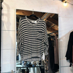 Dolman Pkt Stripe Sweater