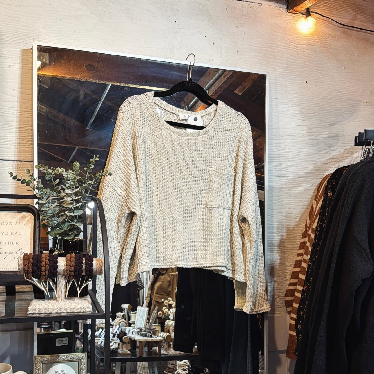 Boucle Pocket Top