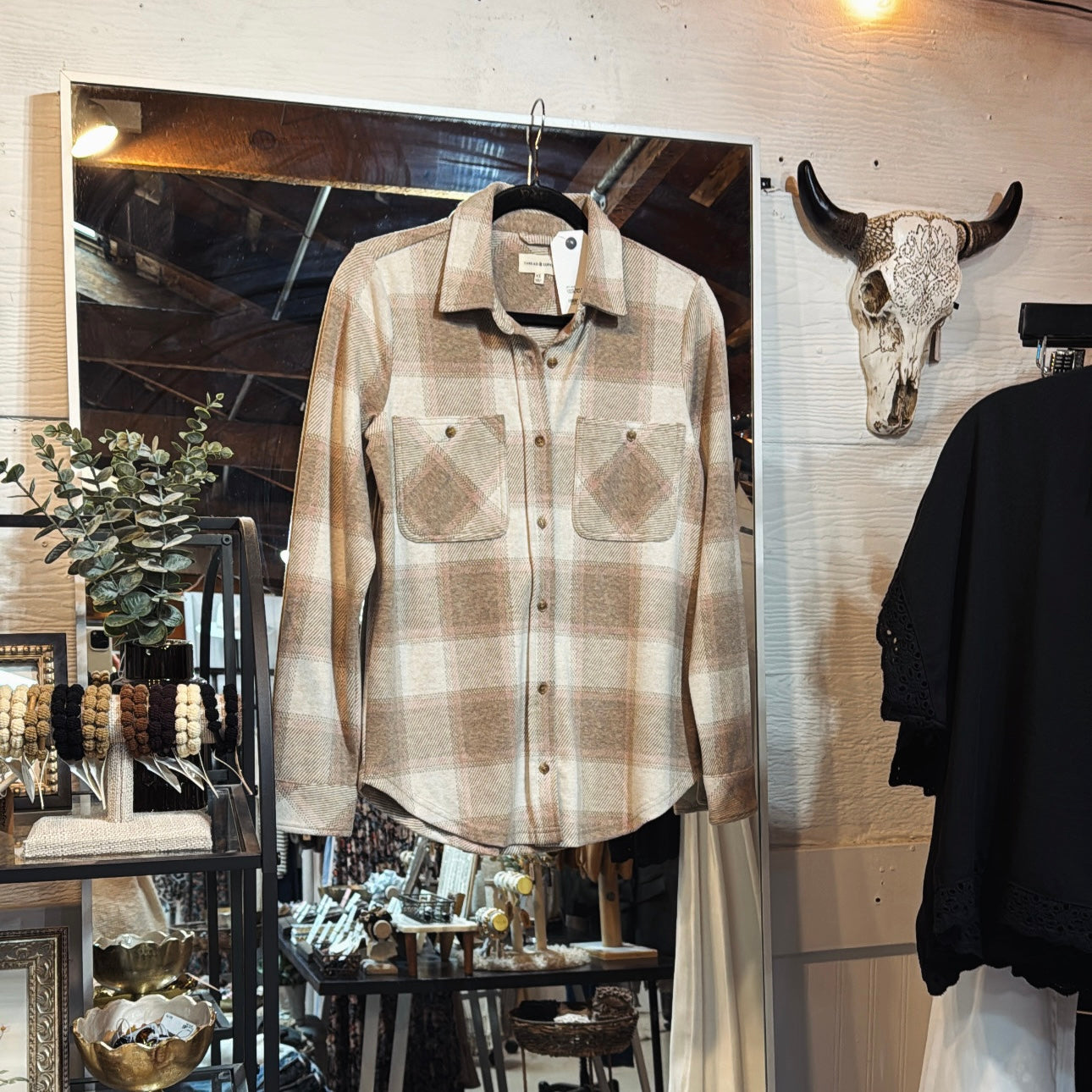 Lewis Shirt - Sand Taupe Plaid