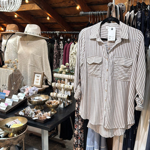TwoPocket Striped Buttonup
